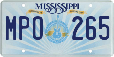 MS license plate MPO265