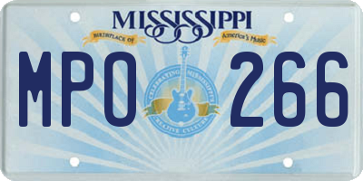 MS license plate MPO266