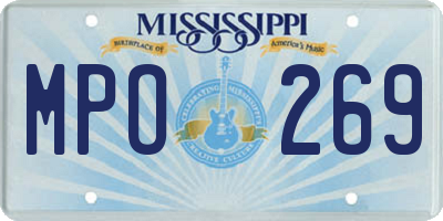 MS license plate MPO269