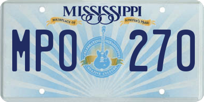 MS license plate MPO270
