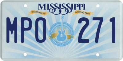 MS license plate MPO271
