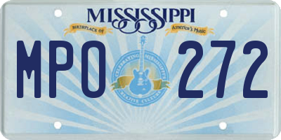MS license plate MPO272