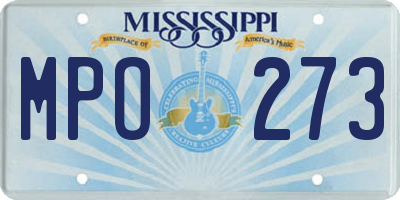 MS license plate MPO273