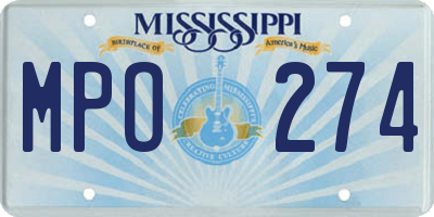 MS license plate MPO274
