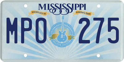 MS license plate MPO275