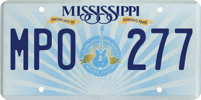 MS license plate MPO277