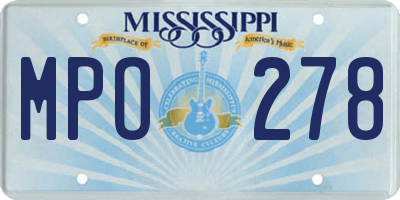 MS license plate MPO278