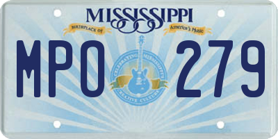 MS license plate MPO279