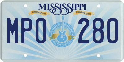 MS license plate MPO280