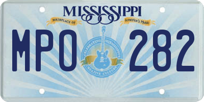MS license plate MPO282