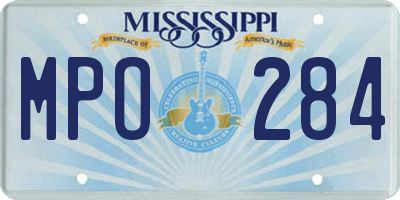 MS license plate MPO284