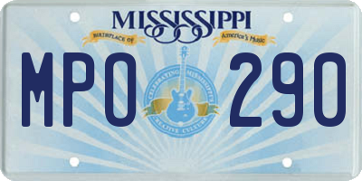 MS license plate MPO290