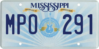 MS license plate MPO291