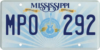 MS license plate MPO292