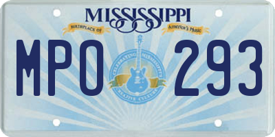 MS license plate MPO293