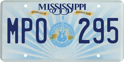 MS license plate MPO295