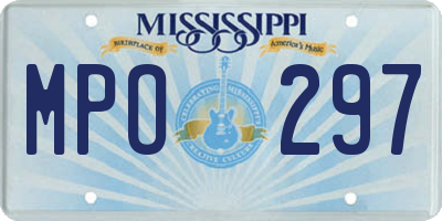 MS license plate MPO297