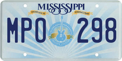 MS license plate MPO298