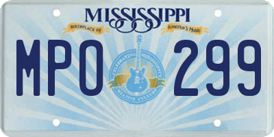 MS license plate MPO299