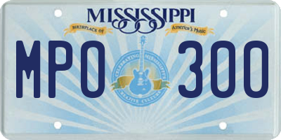 MS license plate MPO300