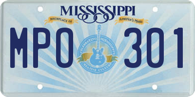 MS license plate MPO301
