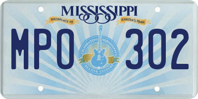 MS license plate MPO302