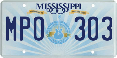 MS license plate MPO303