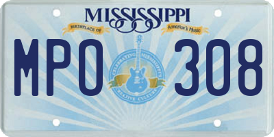 MS license plate MPO308