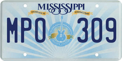 MS license plate MPO309