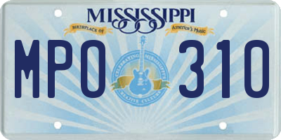 MS license plate MPO310