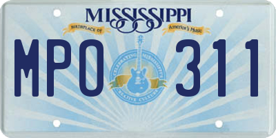 MS license plate MPO311