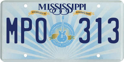 MS license plate MPO313