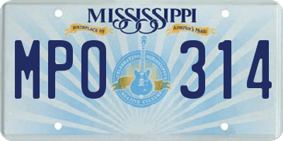MS license plate MPO314