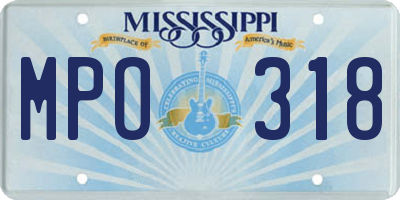 MS license plate MPO318