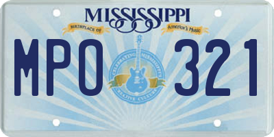 MS license plate MPO321