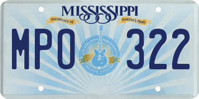 MS license plate MPO322