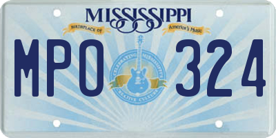 MS license plate MPO324