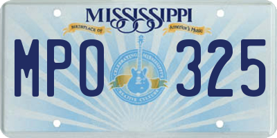 MS license plate MPO325