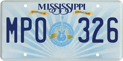 MS license plate MPO326