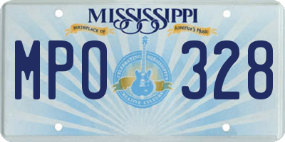 MS license plate MPO328