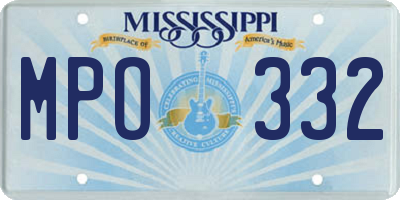 MS license plate MPO332