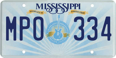 MS license plate MPO334