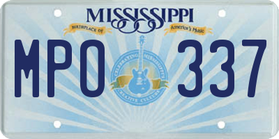 MS license plate MPO337