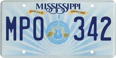 MS license plate MPO342