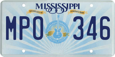 MS license plate MPO346