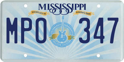 MS license plate MPO347