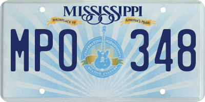 MS license plate MPO348