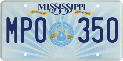 MS license plate MPO350