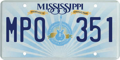 MS license plate MPO351