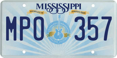 MS license plate MPO357